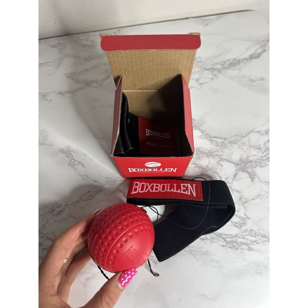 Boxbollen Boxing Reflex Ball Set Speed Bag Trainer, Red Ball & Black Headband - Picture 2 of 3